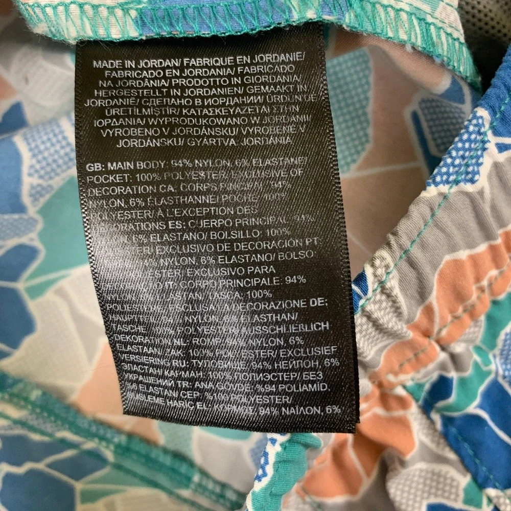 The North Face Mens Class V Belted Shorts Multicolor Topo Print NF0A7QLA Size M‎